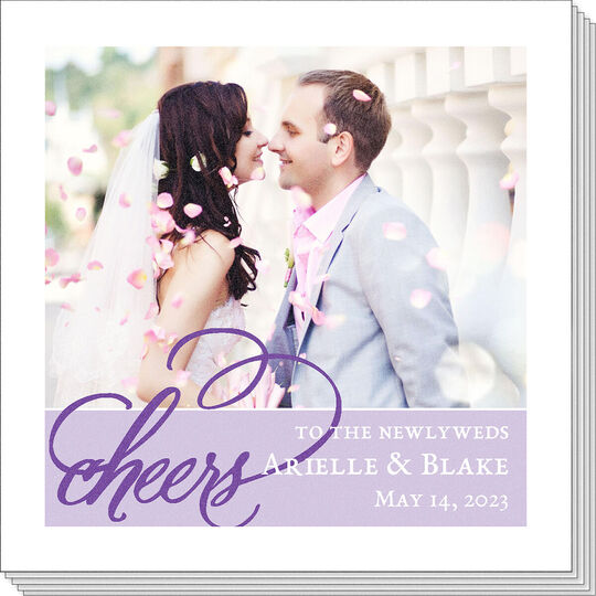 Refined Cheers in Your Color Choice Photo Napkins